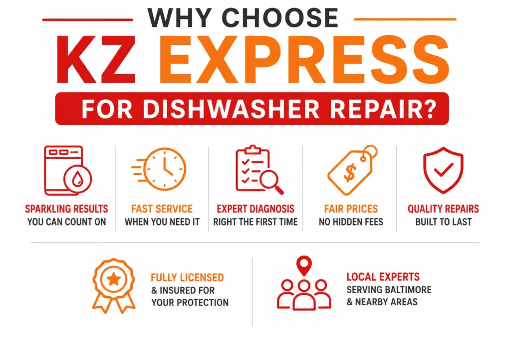 Reasons to Choose KZ Express for Dishwasher Repair