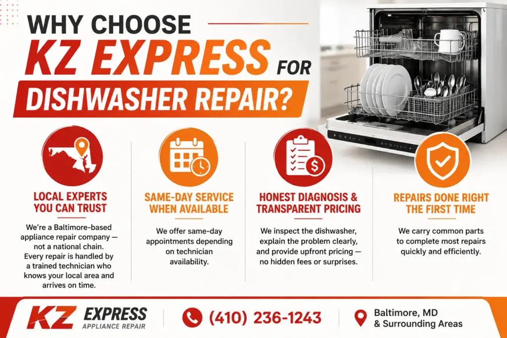Why Choose KZ Express for Dishwasher Repair Why-Choose-KZ-Express-for-Dishwasher-Repair