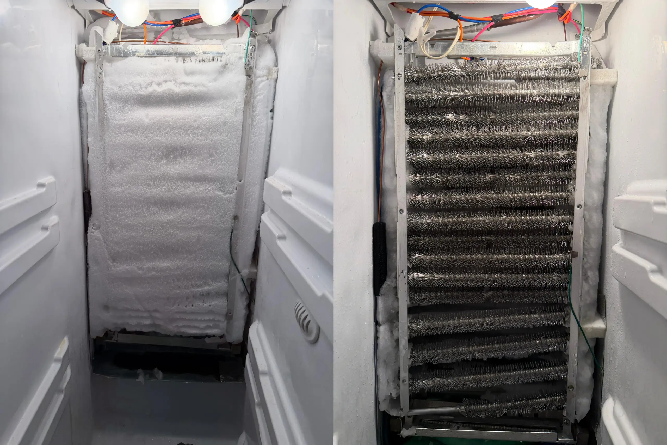 Before and after General electric refrigerator repair in Baltimore